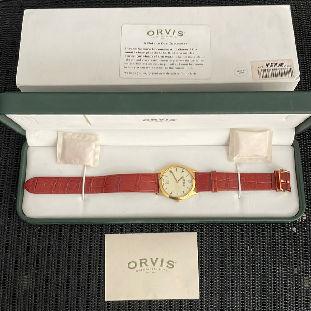 Orvis Mens Gorld Wristwatch